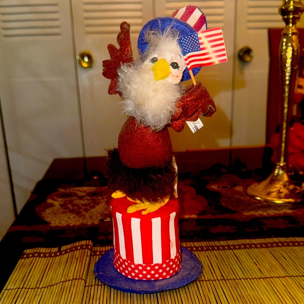 Annalee Red, White, and Blue Eagle with Flag, perfect for July 4th Celebration!